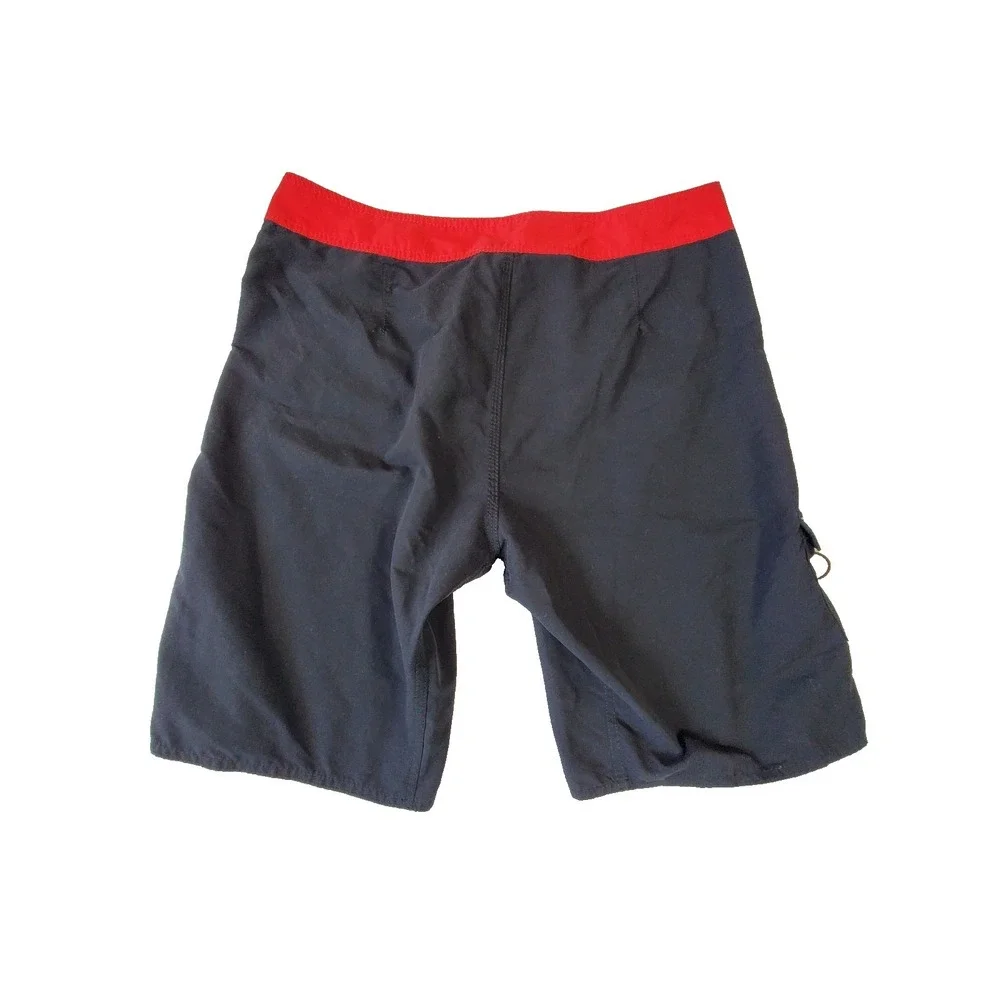Reef‎ Life's Short Go Surfing Black Cargo Swim Trunks Men's 36 Board Shorts